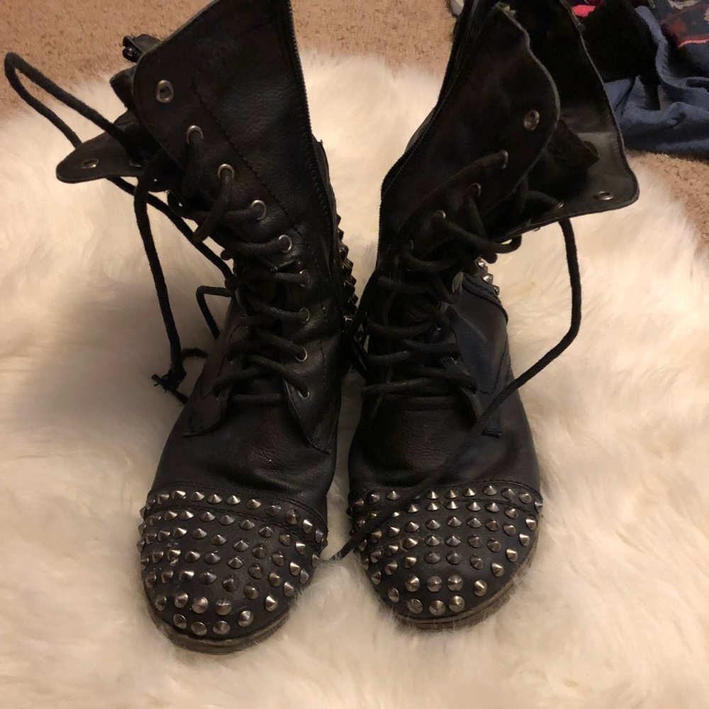 Studded combat boots